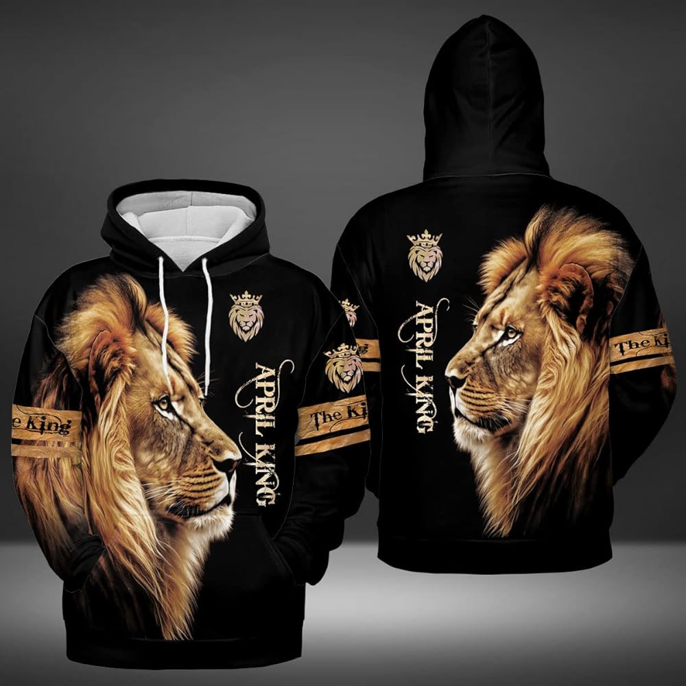 Amazon.com: Lion April King Hoodie 3D (April) : Clothing